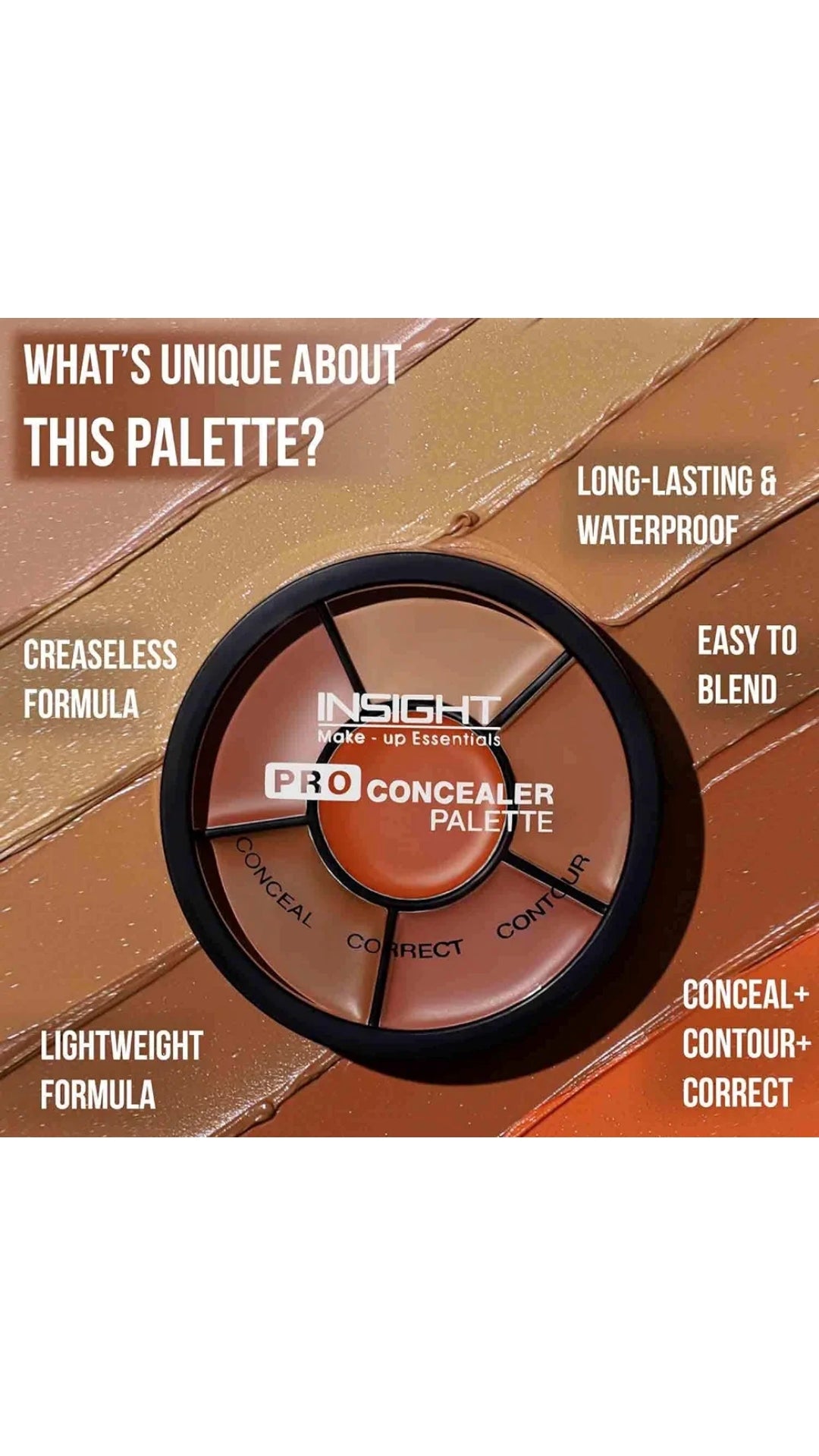 INSIGHT Cosmetics Pro Combination Medium Coverage Natural Concealer Palette-Corrector