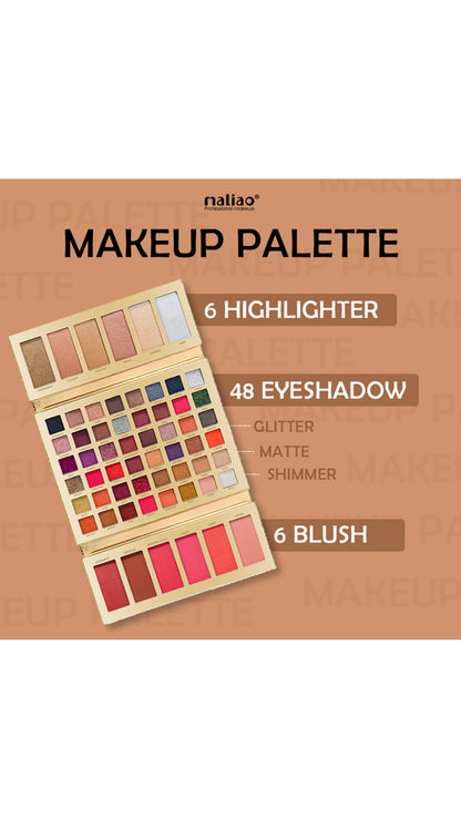 Maliao Professional 48 Color Makeup Eyeshadow Palette – Highly Pigmented, Long-Lasting, Easy to Blend Eyeshadow for Daily Use