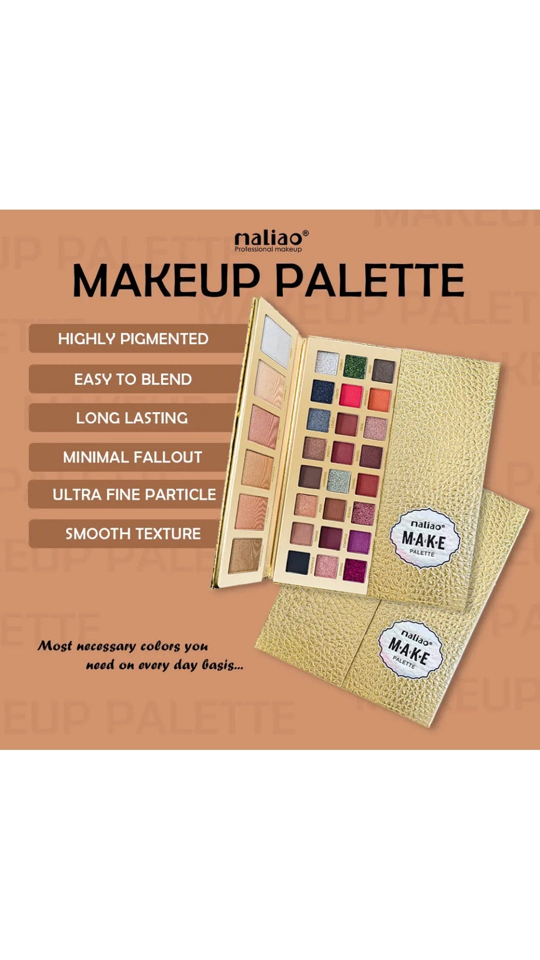 Maliao Professional 48 Color Makeup Eyeshadow Palette – Highly Pigmented, Long-Lasting, Easy to Blend Eyeshadow for Daily Use