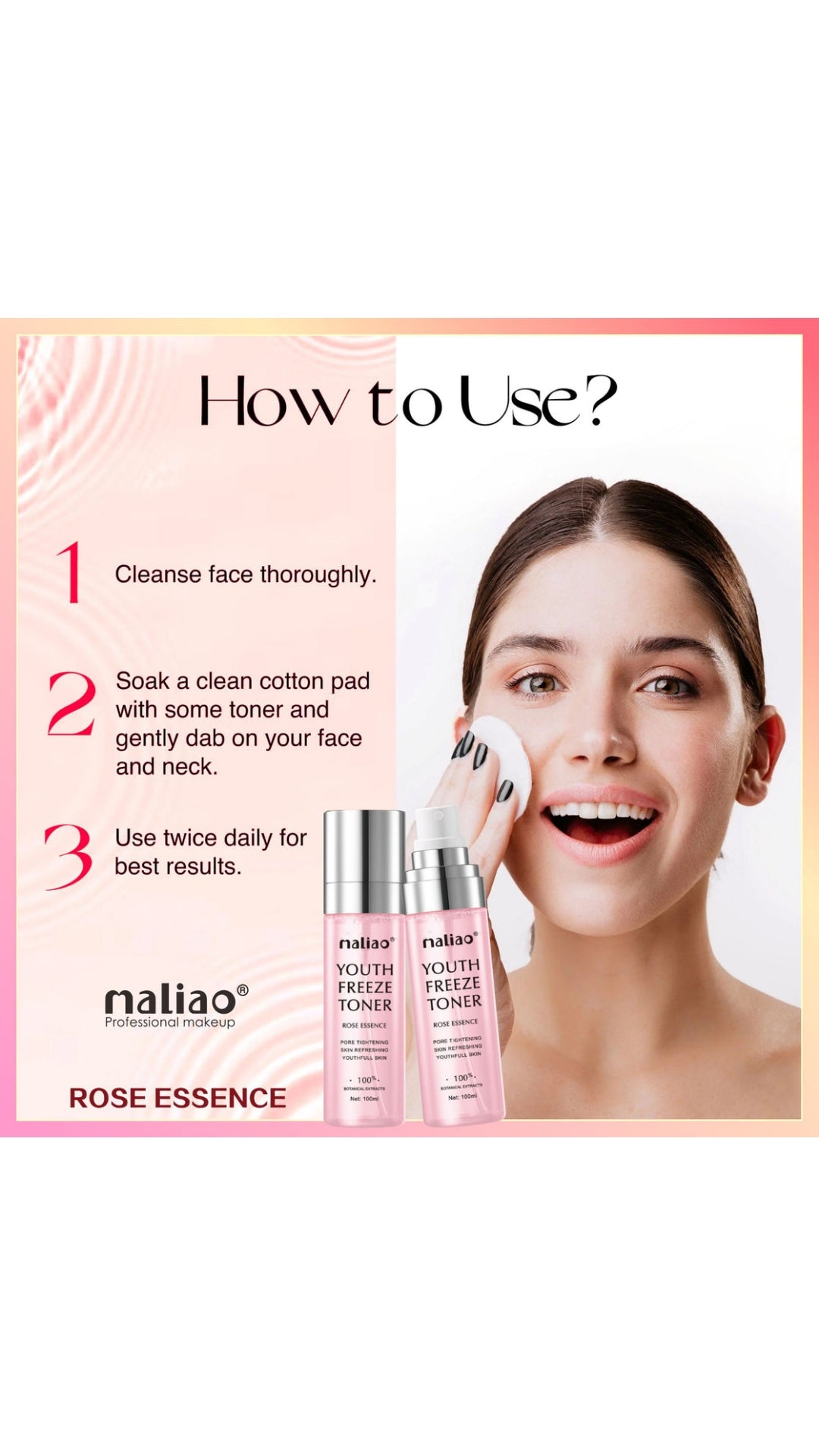 Maliao Youth Freeze Toner with Rose Essence - Refreshing Hydration for Youthful Skin