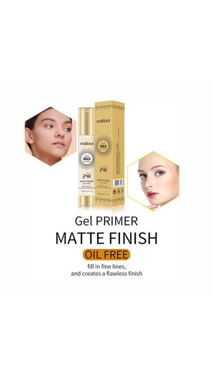 MALIAO 24K Gold Gel Matte Finish Oil-Free Primer - Flawless Base for Lasting Beauty