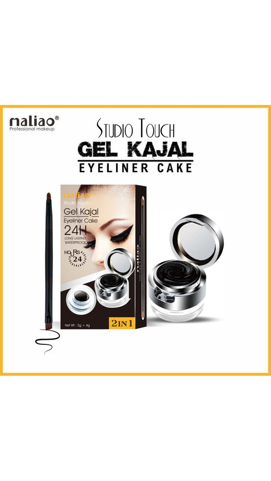 MALIAO Studio Touch 2-in-1 Gel Kajal Eyeliner Cake - 24-Hour Long-Lasting Definition