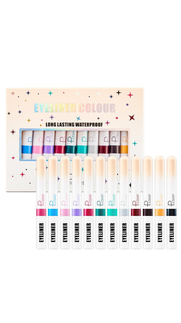 PUDAIER COLORFUL LIQUID MATTE EYELINER,Quickly dry,waterproof,Sweat-resistant,smudge-proof