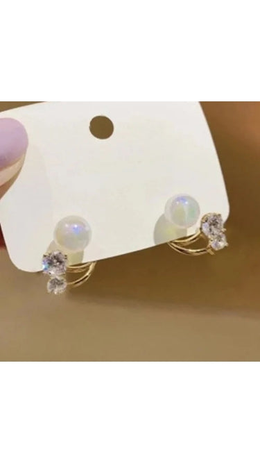 Korean Crystal Ear studs with pearls