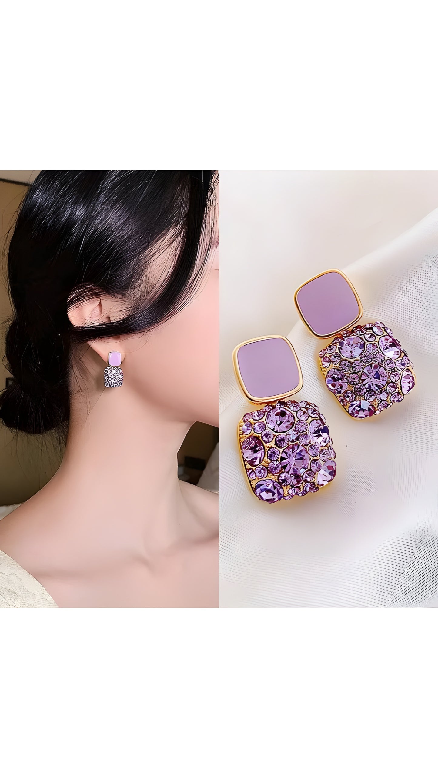 Purple Anti Tarnish Luxury Ear Studs