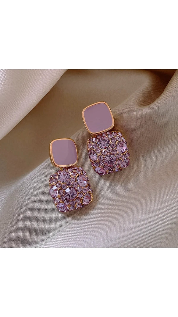 Purple Anti Tarnish Luxury Ear Studs