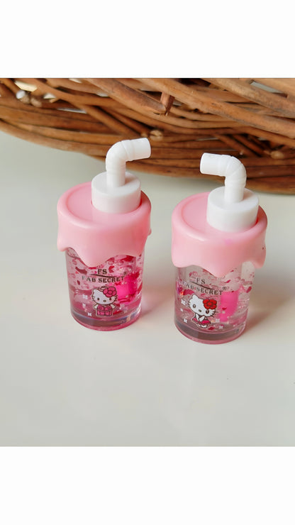 Cute Kawaii Sipper Shaped Kitty Lip Oil Glossy Finish