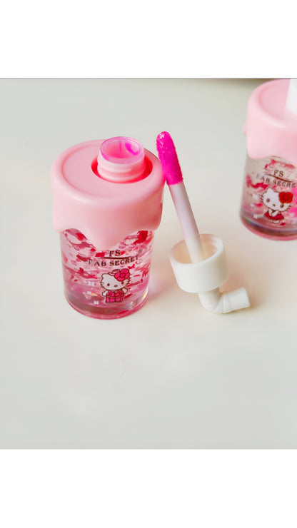 Cute Kawaii Sipper Shaped Kitty Lip Oil Glossy Finish