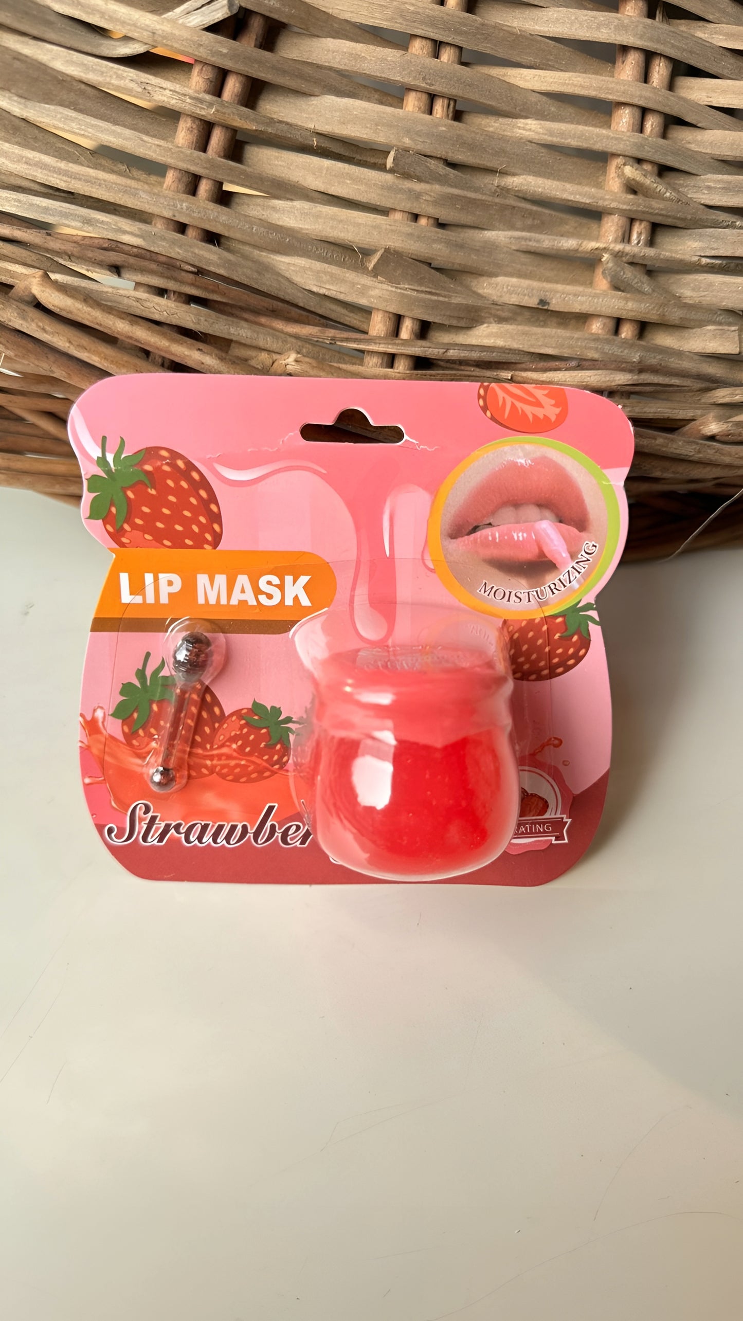 Strawberry Lip Mask In a Cute Honey Pot Container. Nourishing, Hydrating & Rejunevating.