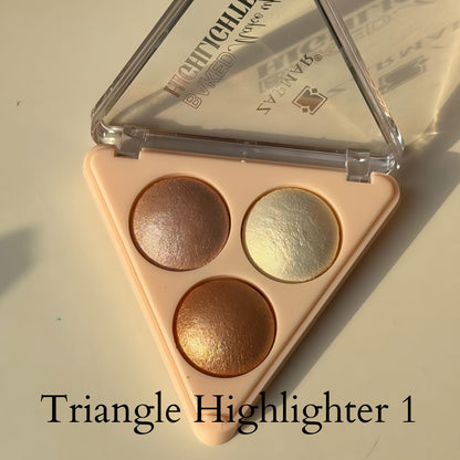 Kawaii 3 Shade Triangle Baked Highlighter Palette