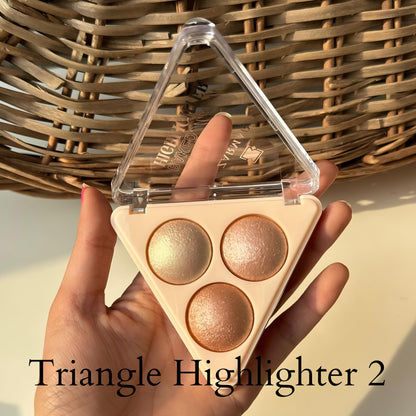 Kawaii 3 Shade Triangle Baked Highlighter Palette