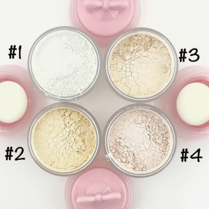 Cute Souffle Pot Pink Bow Loose Setting Powder