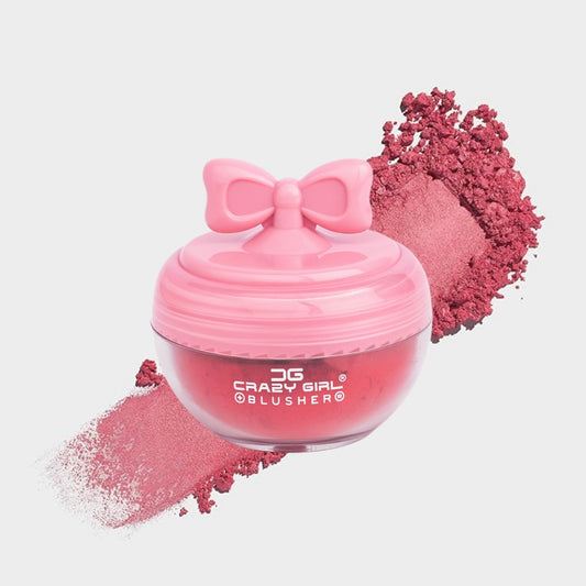 Crazy Girl Souffle Pot Pink Bow Loose Powder Blush