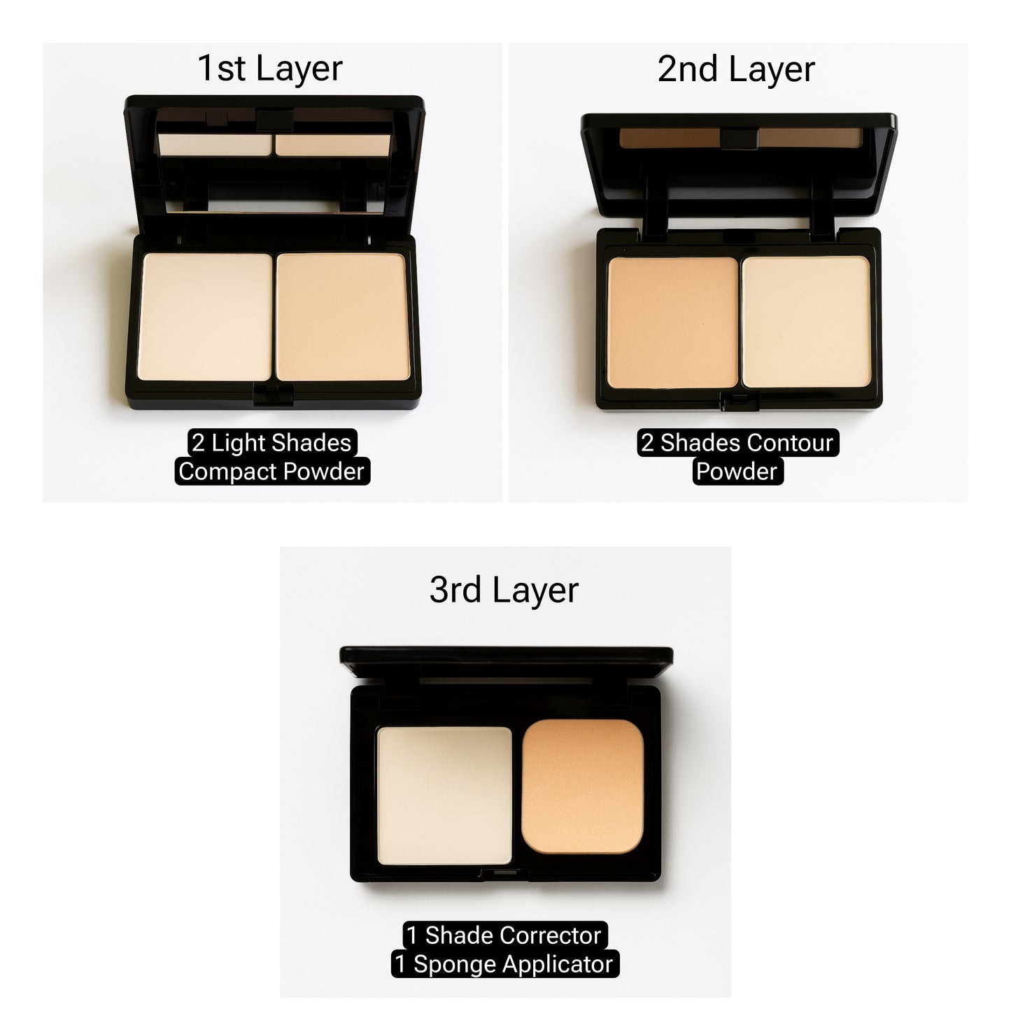 Kiss Beauty 5 in 1 Compact Powder. 3 Layered