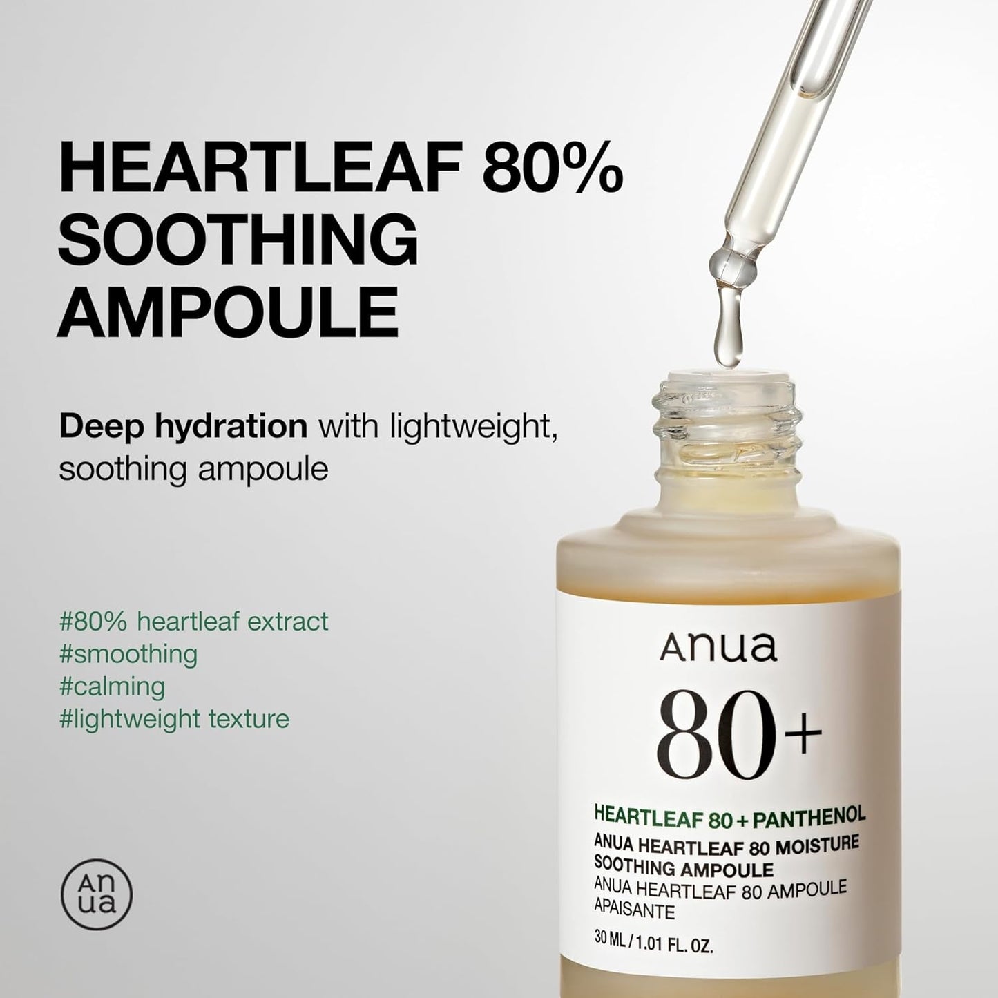 Anua Heartleaf 80% Moisture Soothing Ampoule Serum 30ml