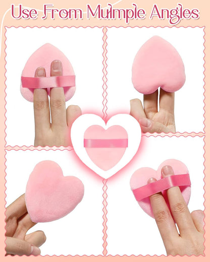Set of 6 Heart Shaped Finger Puff
