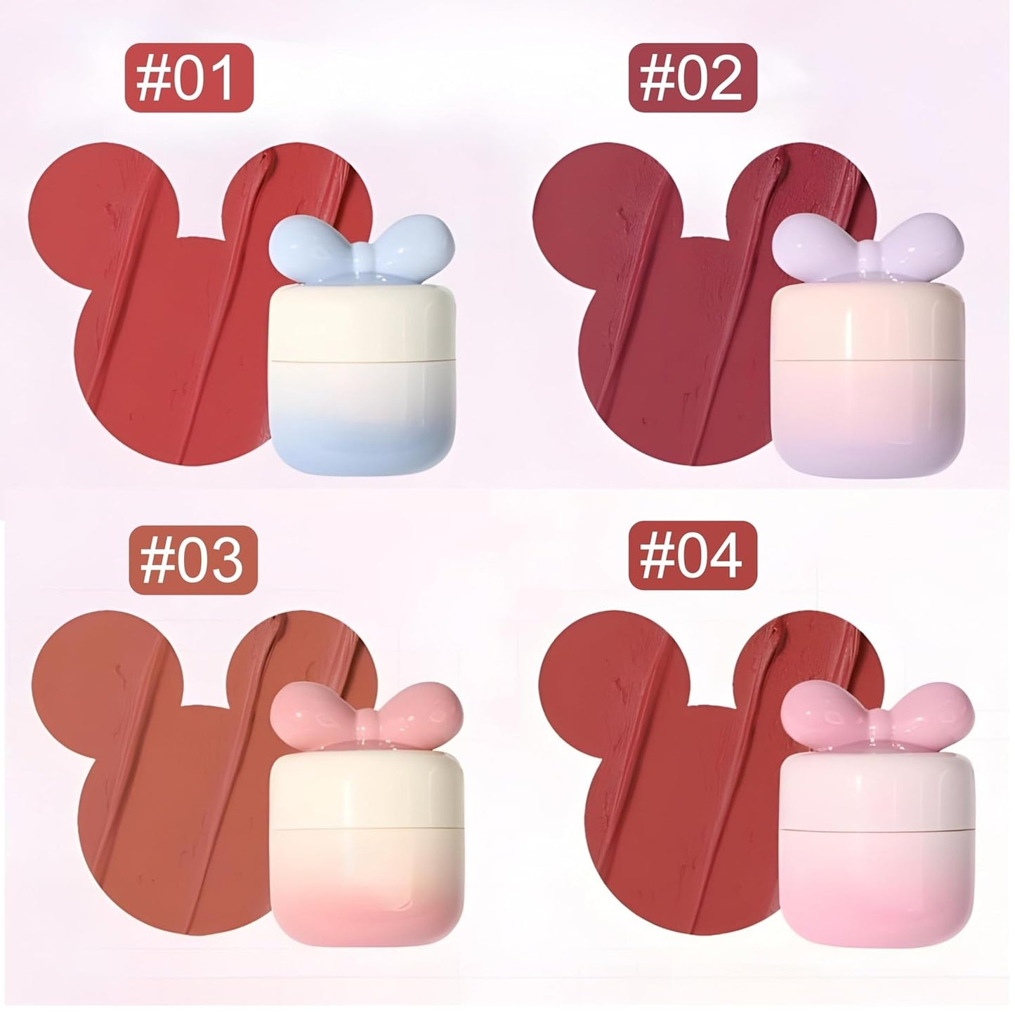 Bajajbeautyshop Blurring Pot Lipstick | Cute Korean Bow Knot Container | Lip & Cheek Tint Mud