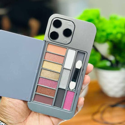 Korean iPhone Shape All-in-One Makeup Kit Pro Max | Blush, Highlighter & Eyeshadow Palette with Brush & Mirror | Cute Korean Aesthetic Portable Makeup Kit for Girls